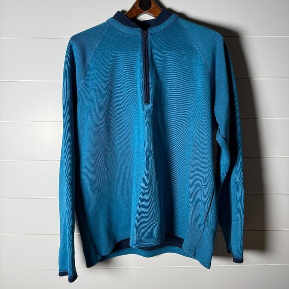 adidas Other - Adidas Quarter Zip Turquoise & Navy Long Sleeve Sweatshirt Size XL